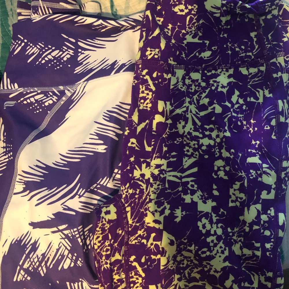 Purple and White Patterned Leggings